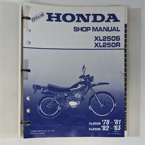 HONDA XL250S 78-81 / XL250R 82-83 Factory Genuine Shop Owners MANUAL OEM 6142805